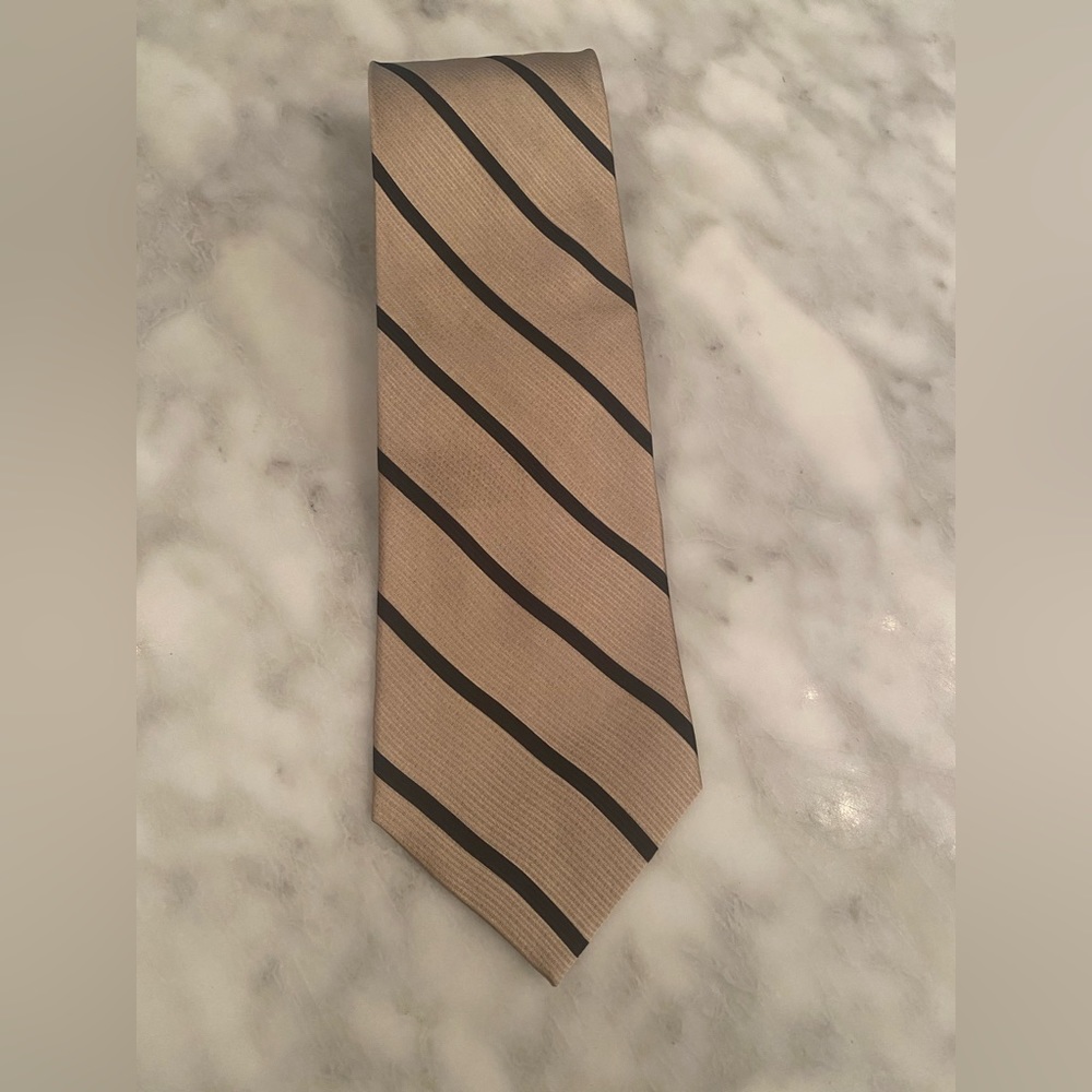 Nautica Tan and Black Striped Tie